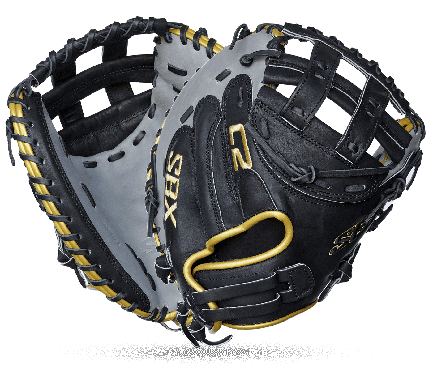 SBX ProHide C2 33" Fastpitch Catcher's Mitt - Black Gray Gold