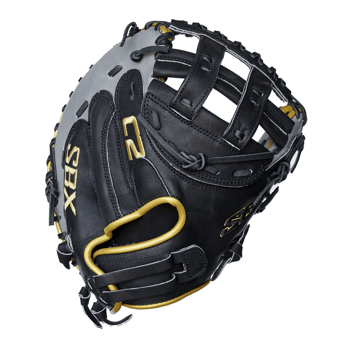 SBX ProHide C2 33" Fastpitch Catcher's Mitt - Black Gray Gold