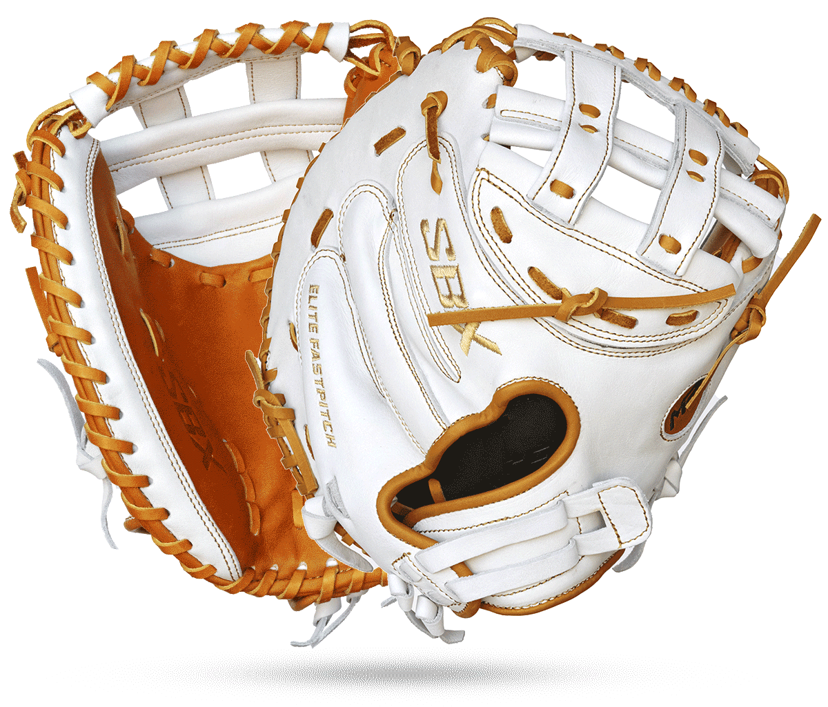 SBX SoftHide M2 33" Fastpitch Catcher's Mitt - White Caramel