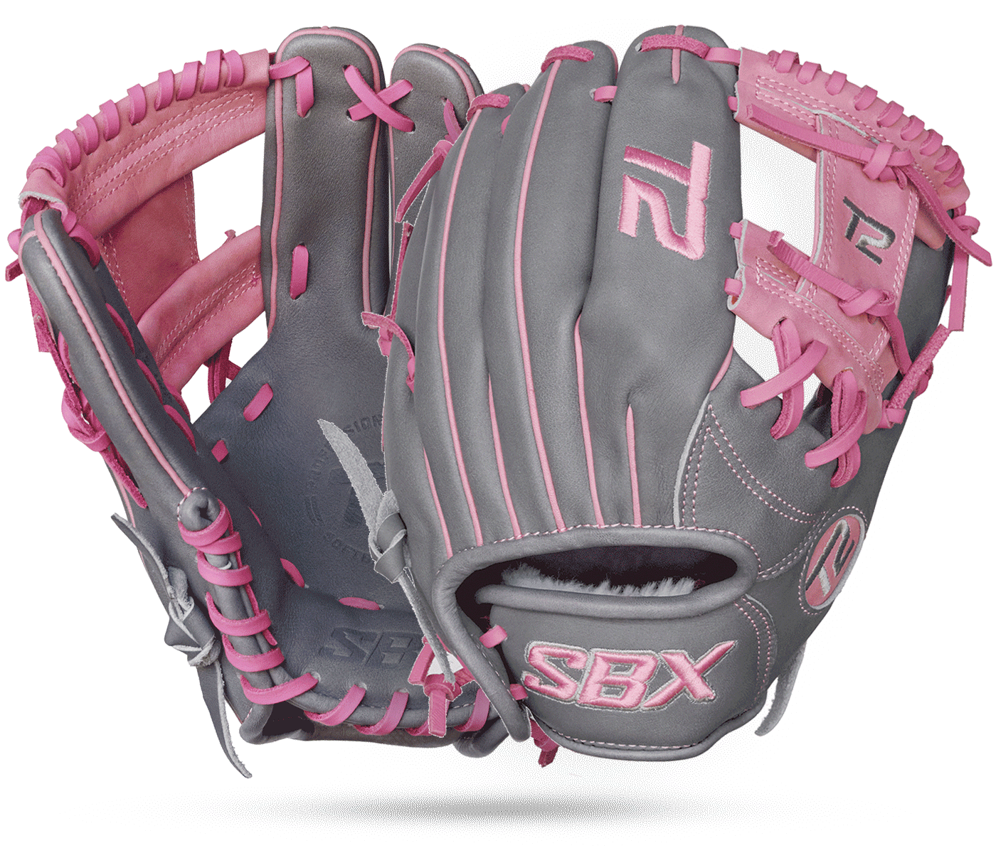 SBX ProHide T2 Fastpitch Infield Glove - Grey Pink