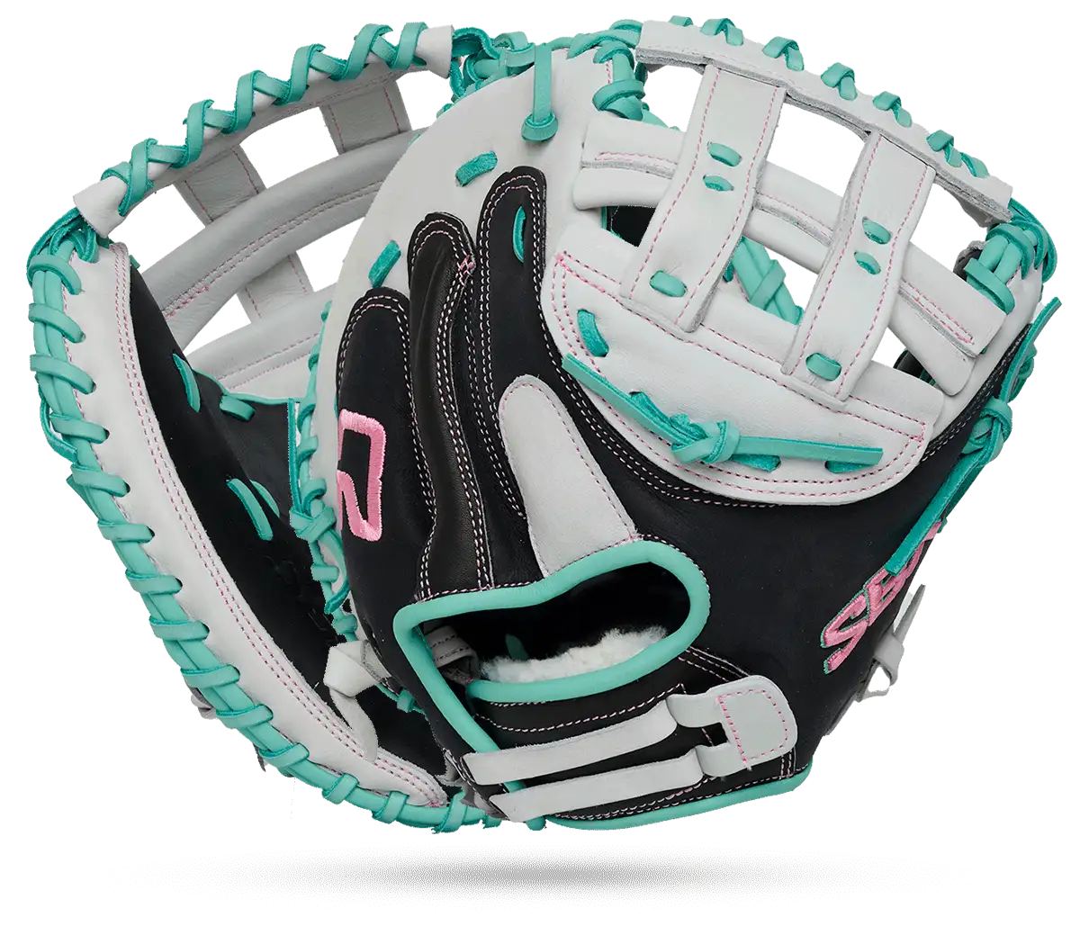 2026 SBX Softhide M2 Fastpitch Catchers Mitt - Glacier Black