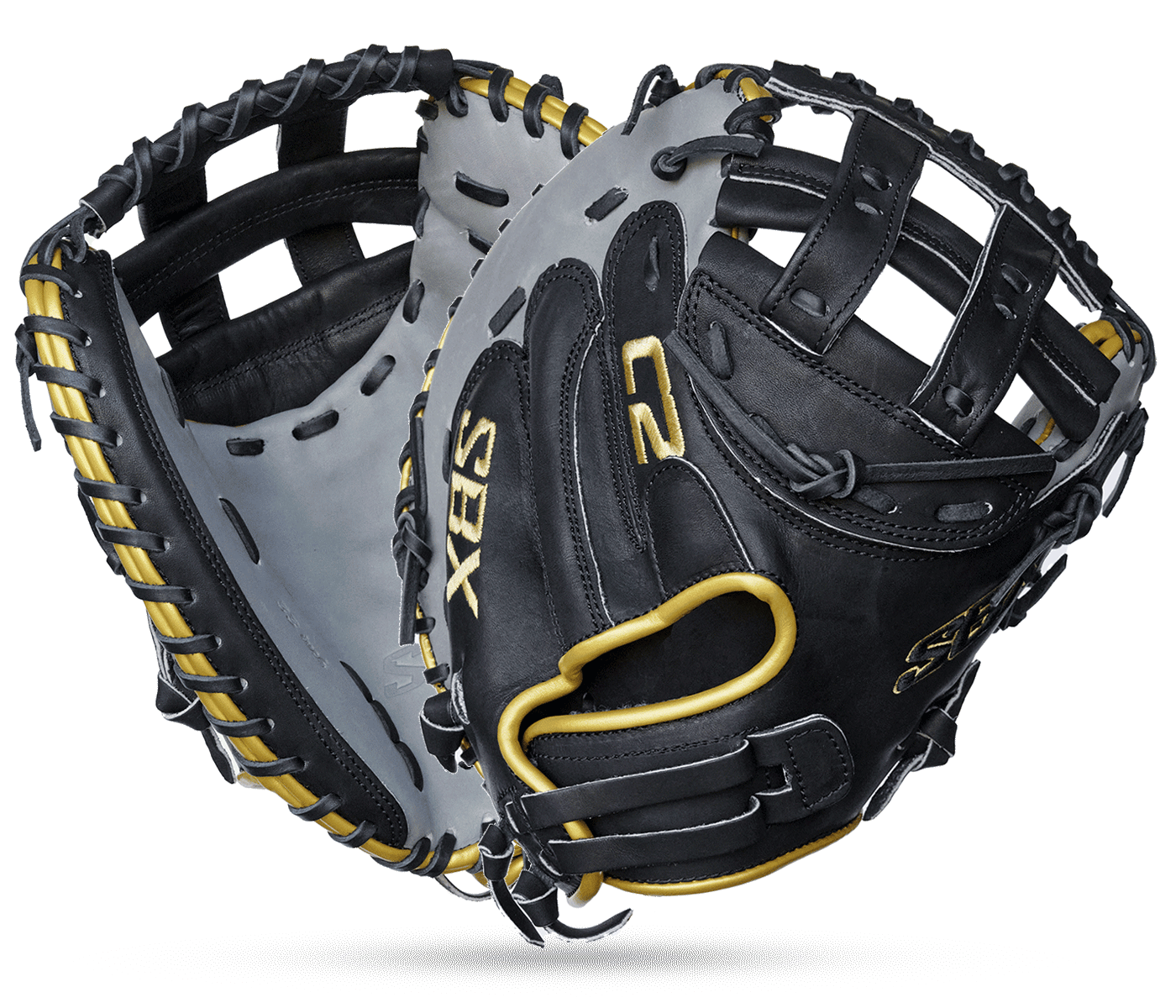 SBX C2 Pro Series Black Gray Gold 33" Fastpitch Catchers Mitt