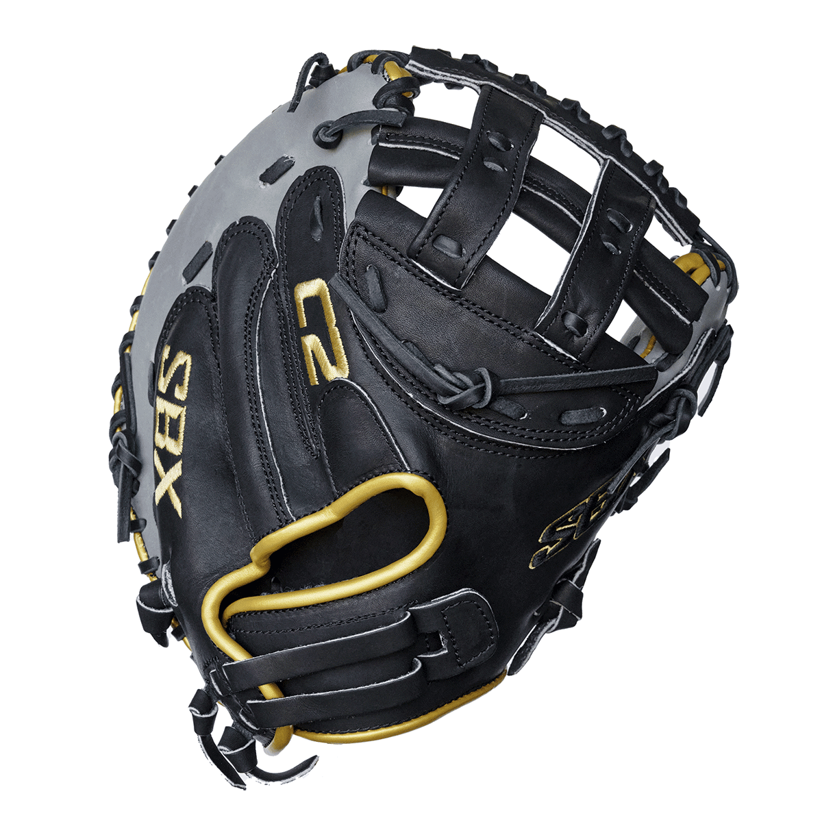 SBX C2 Pro Series Black Gray Gold 33" Fastpitch Catchers Mitt