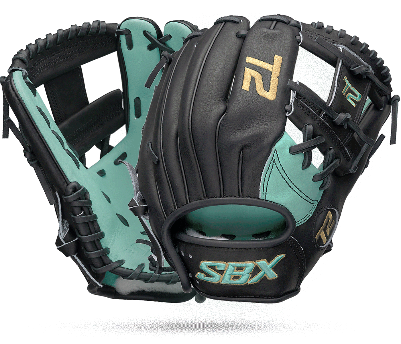 SBX T2 Pro Series Black Teal Fastpitch Infield Glove