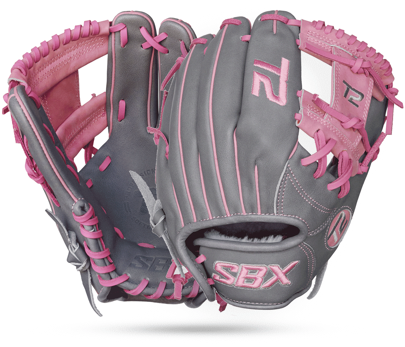 SBX T2 Pro Series Grey Pink Fastpitch Infield Glove