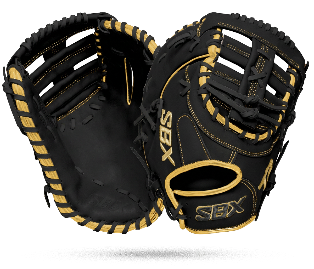 2026 SBX ProHide T2 Fastpitch First Base Mitt - Midnight Gold